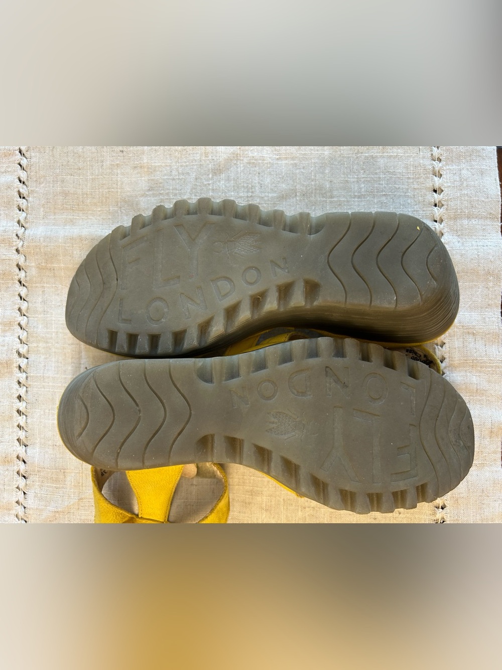 Fly London Yellow Women's Wedge Sandals - Picture 7 of 7